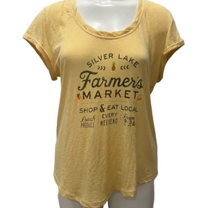 Anthropologie Pilcro Casual Silver Lake Farmer's Market Scoop Neck Tee